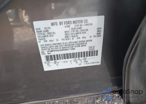 2024 Ford Edge Se z USA, uszkodzony, nr VIN 2FMPK4G99RBB11285